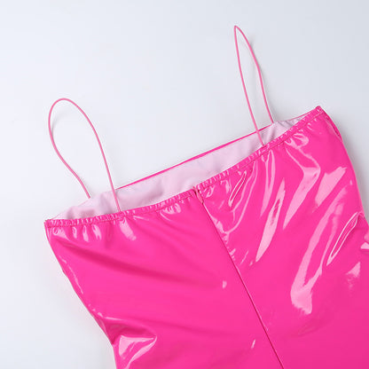 Faux Leather Strapless Mini Dress | Bodycon Backless | noémi