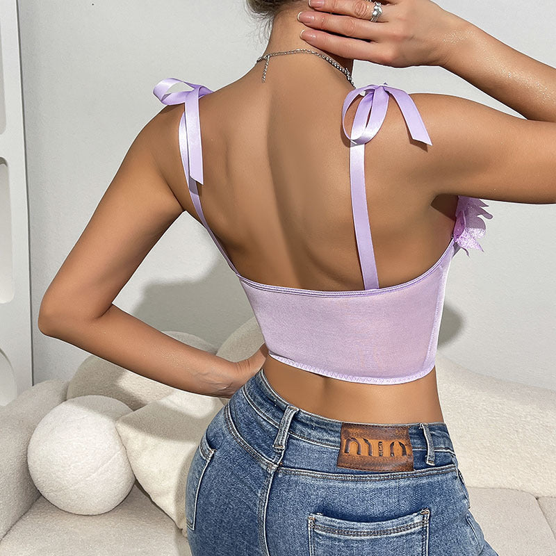 Floral Print Boning Corset Tube Top with Cropped Fit for Women | noémi