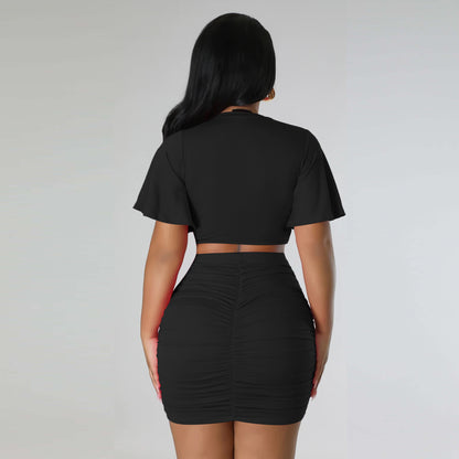 Womens Suit Short Top Hip Skirt Set | noémi