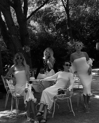 Wavy Contrast Trim Knit Top | Slim Fit, Contrast Stitch, Long Sleeve | noémi