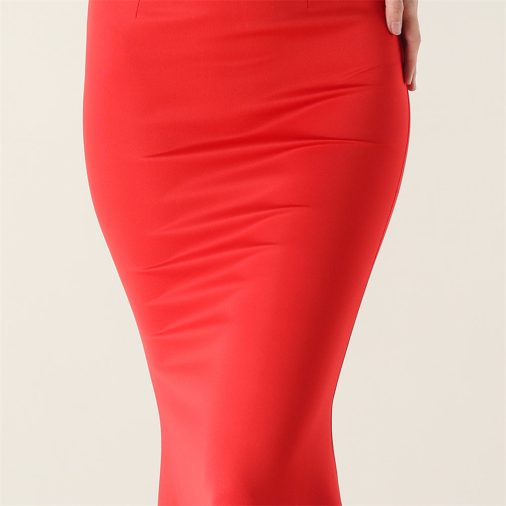 Deep V Plunge Beaded Evening Dress | Slim Fit Gown | noémi