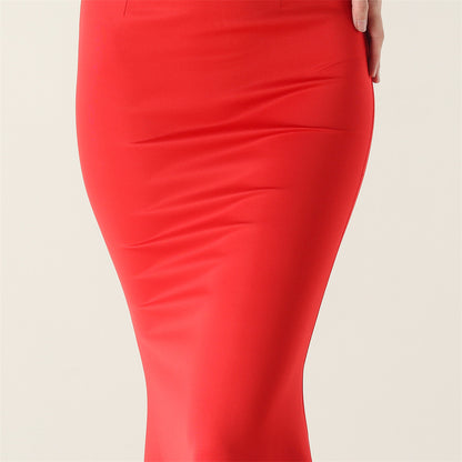 Deep V Plunge Beaded Evening Dress | Slim Fit Gown | noémi