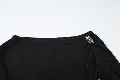 One Shoulder Long Sleeve Top for Women | Slim Fit Cold Shoulder Shirt | noémi