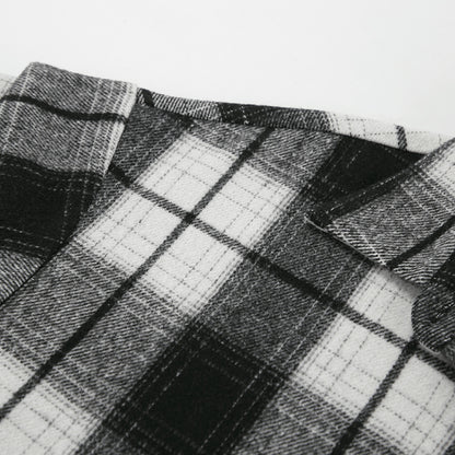 Retro Classic Plaid Shirt | Black White Checkered Long Sleeve Top for Women | noémi