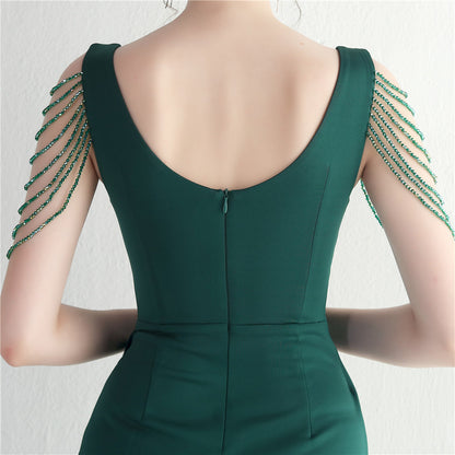 Beaded Craft Gown | Long Slit Dress | noémi