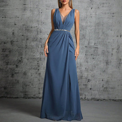 Double Shoulder Backless Fishtail Evening Gown | noémi
