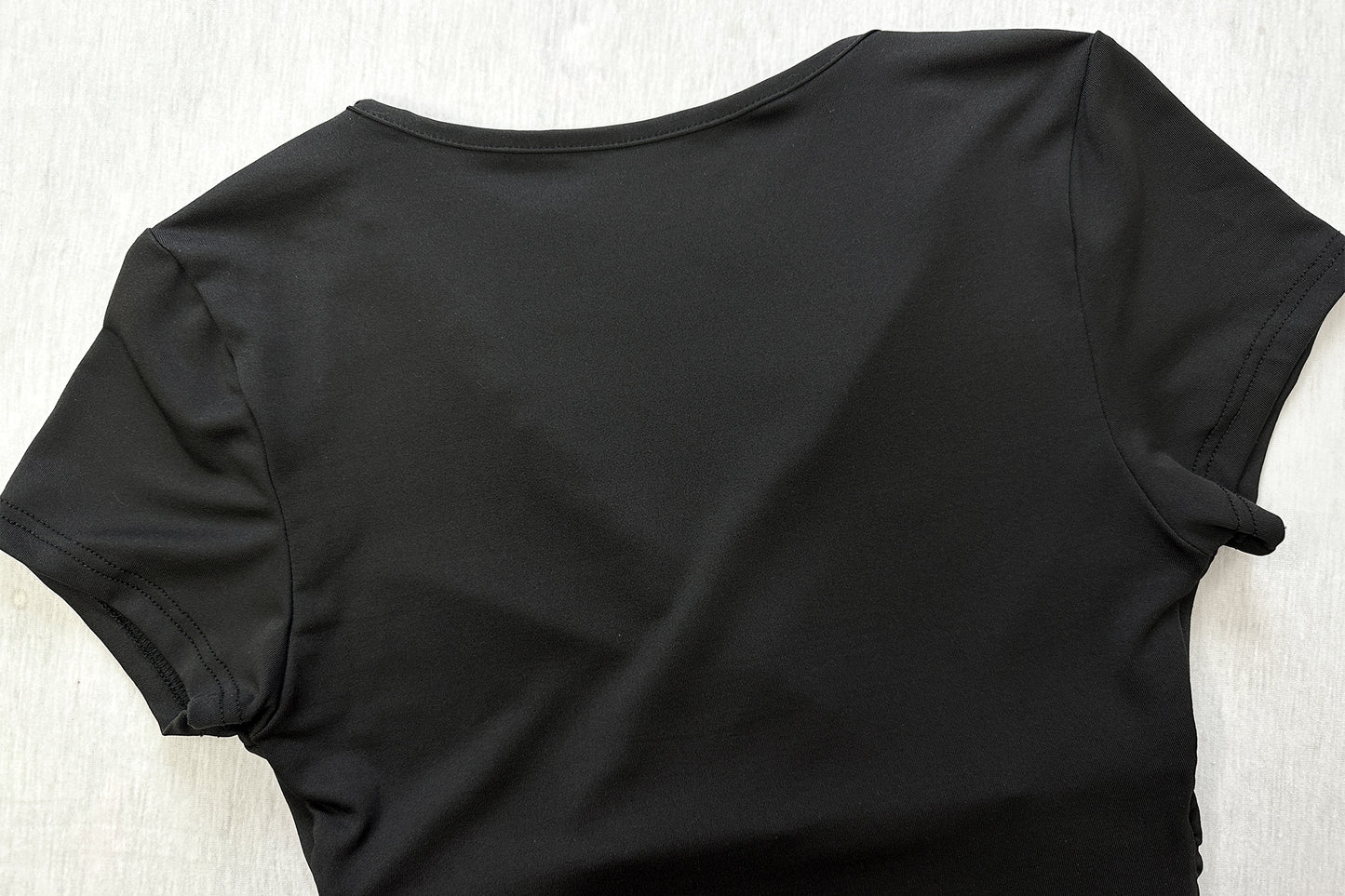 Womens VNeck Slim Fit Wrap Top | Short Sleeve Stretch Tee | noémi