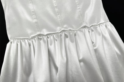 Cinched Satin Tube Dress | Slim Fit Bud | noémi