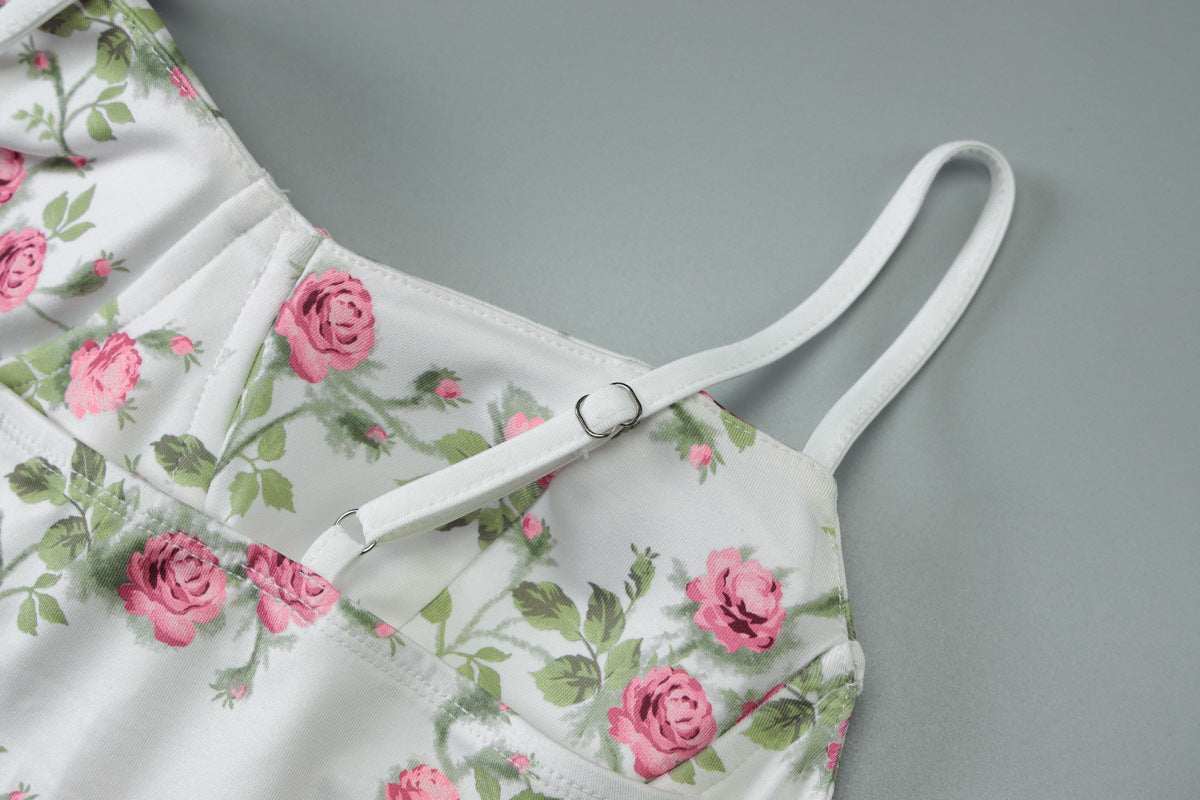 Slim Waist Bandeau Sling Dress | Print Fit | noémi