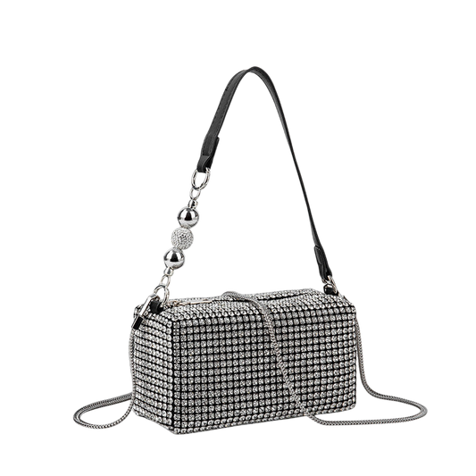 Gold Pearl Rhinestone Crossbody Bag – Shiny Summer Underarm Clutch | noémi