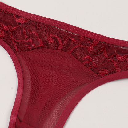 Lace Trim TShaped Panties with Transparent Details and Cotton Crotch Comfort | noémi