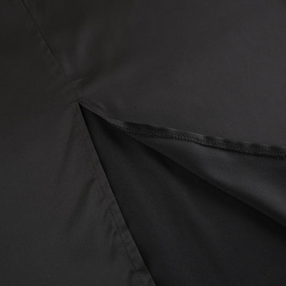 Black Off Shoulder Satin Dress | Swing Skirt Self Tie Waist | noémi