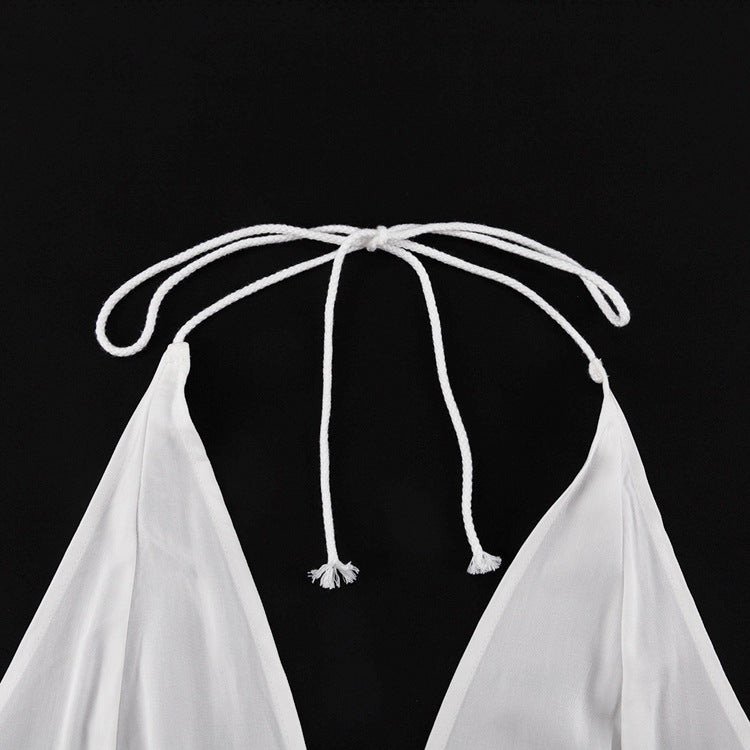 Womens Halter Lace Up Sleeveless Top High Waist Shorts Two Piece Set | noémi