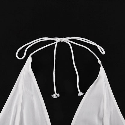 Womens Halter Lace Up Sleeveless Top High Waist Shorts Two Piece Set | noémi