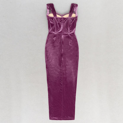 Lace Trim Strap Dress with Side Slit and Shoulder Detail | noémi