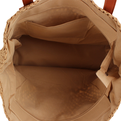 Natural Hollow‑Out Woven Straw Shoulder Bag – Beach‑Ready Tote | noémi
