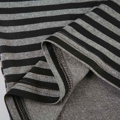 Striped Halter Two Piece Lounge Set | Slim Fit Strap Crop Top Drawstring Shorts | noémi