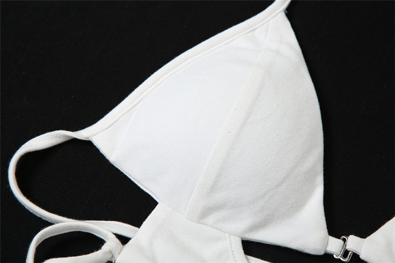 Womens Slim Tie Halter Crop Top | Backless Underwaist Design | noémi