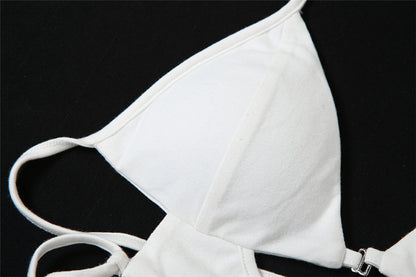 Womens Slim Tie Halter Crop Top | Backless Underwaist Design | noémi