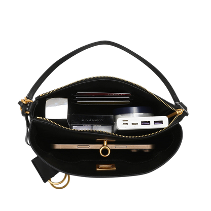 Women’s Black Messenger Shoulder Bag – Faux-Leather, Silver Buckle, Office-Ready | noémi