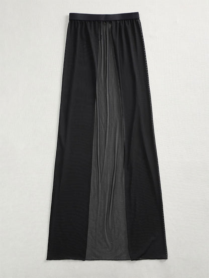 Women’s High Waist Bikini Set with Sheer Cover Up Skirt | noémi