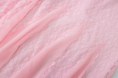 Off Shoulder Pink Lace Gown | Mermaid Maxi Dress | noémi