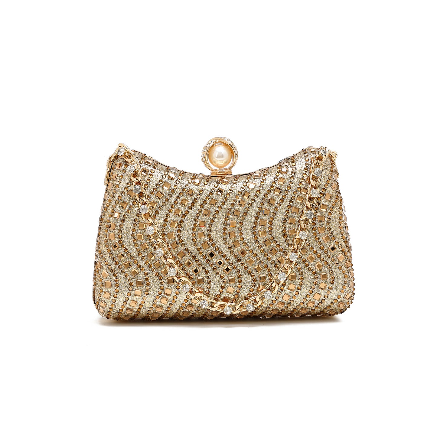 Gold Rhinestone Evening Bag | Sparkly Mini Purse for Parties, Weddings & Events | noémi