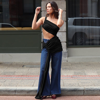 Lace Strap Cutout Dress with Mid Waist Detailing | noémi