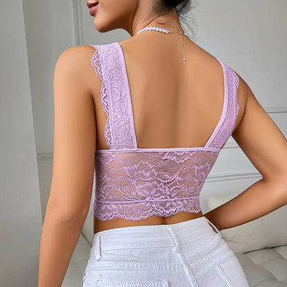 Lace Embroidered Hollow Out Vest with Steel Ring and Beauty Back Sling | noémi