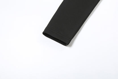 Womens Long Sleeve High Slit Dress with Stand Collar and Cutout Detail | noémi