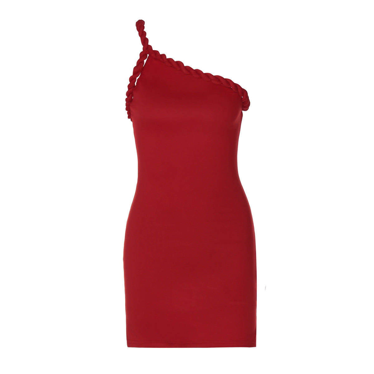 Backless One Shoulder Pleated Mini Dress | Twist Detail, Hip Hugging Fit | noémi