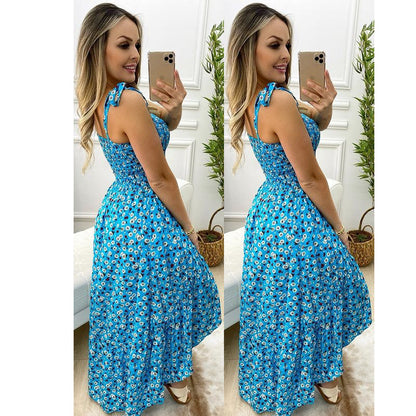 Floral Pleated Dress | LaceUp Large Swing Maxi Dress | noémi