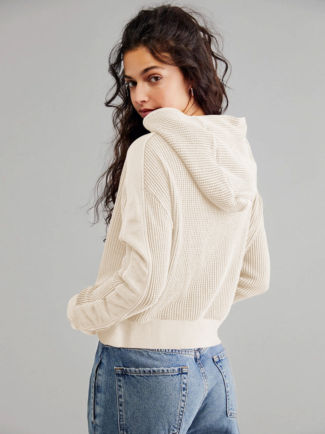 Patchwork Hoodie for Women | Long Sleeve Zipper Sweatshirt | noémi