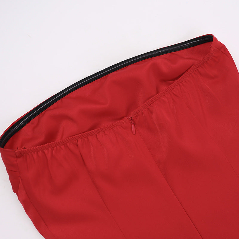 Satin Tube Dress | Slim Fit Strapless Bodycon | noémi