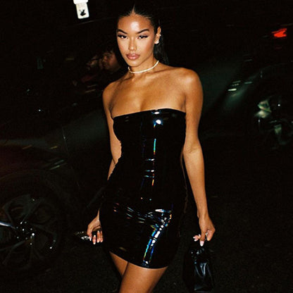 Shiny Bodice | Horizontal Bra Top | Slim Fit Dress | noémi