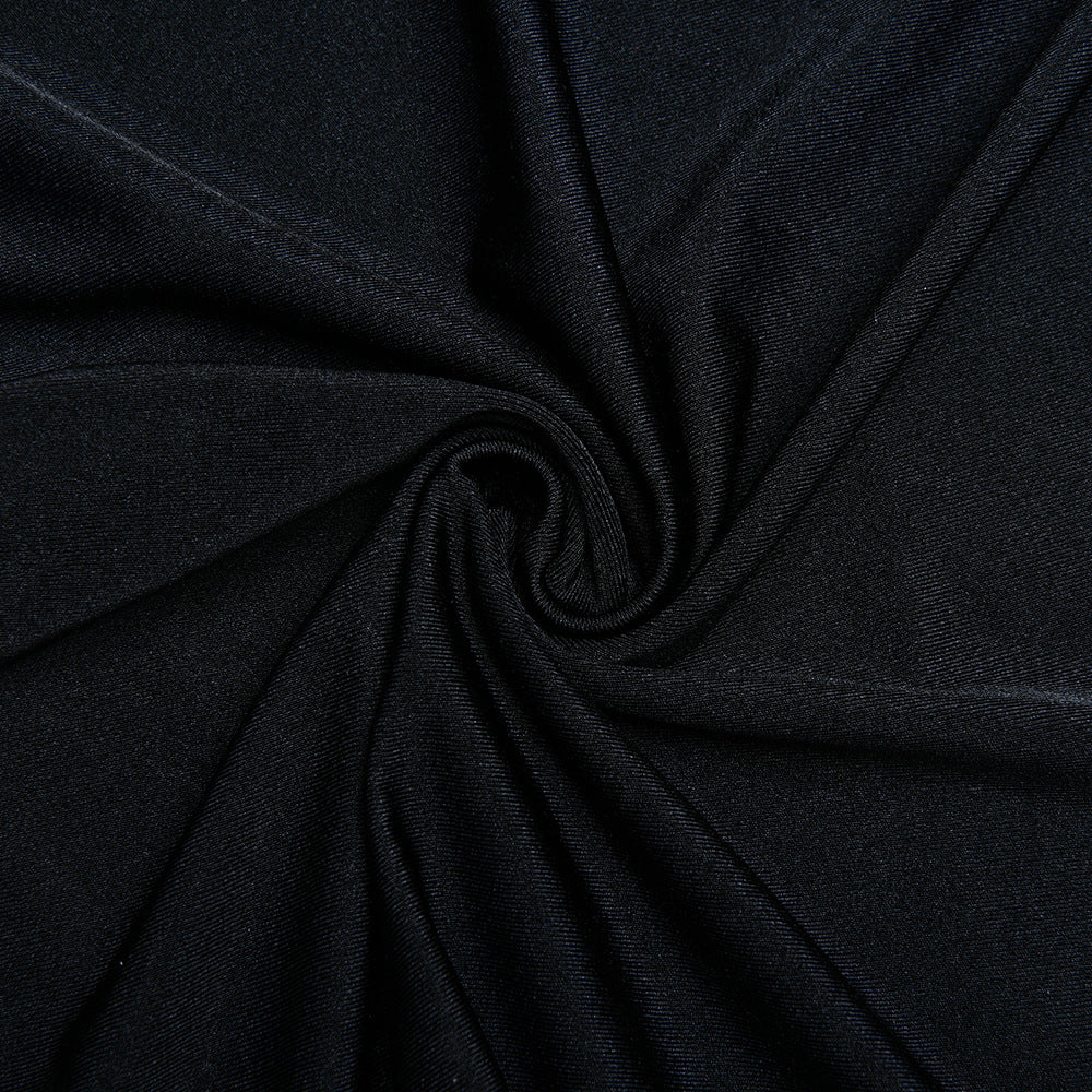 Womens Dress | Half High Collar Long Sleeves Backless Pleated Stitching | noémi