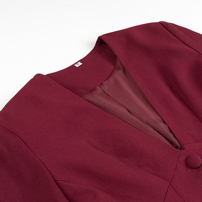 V Neck Blazer Top Long Pants Set | noémi