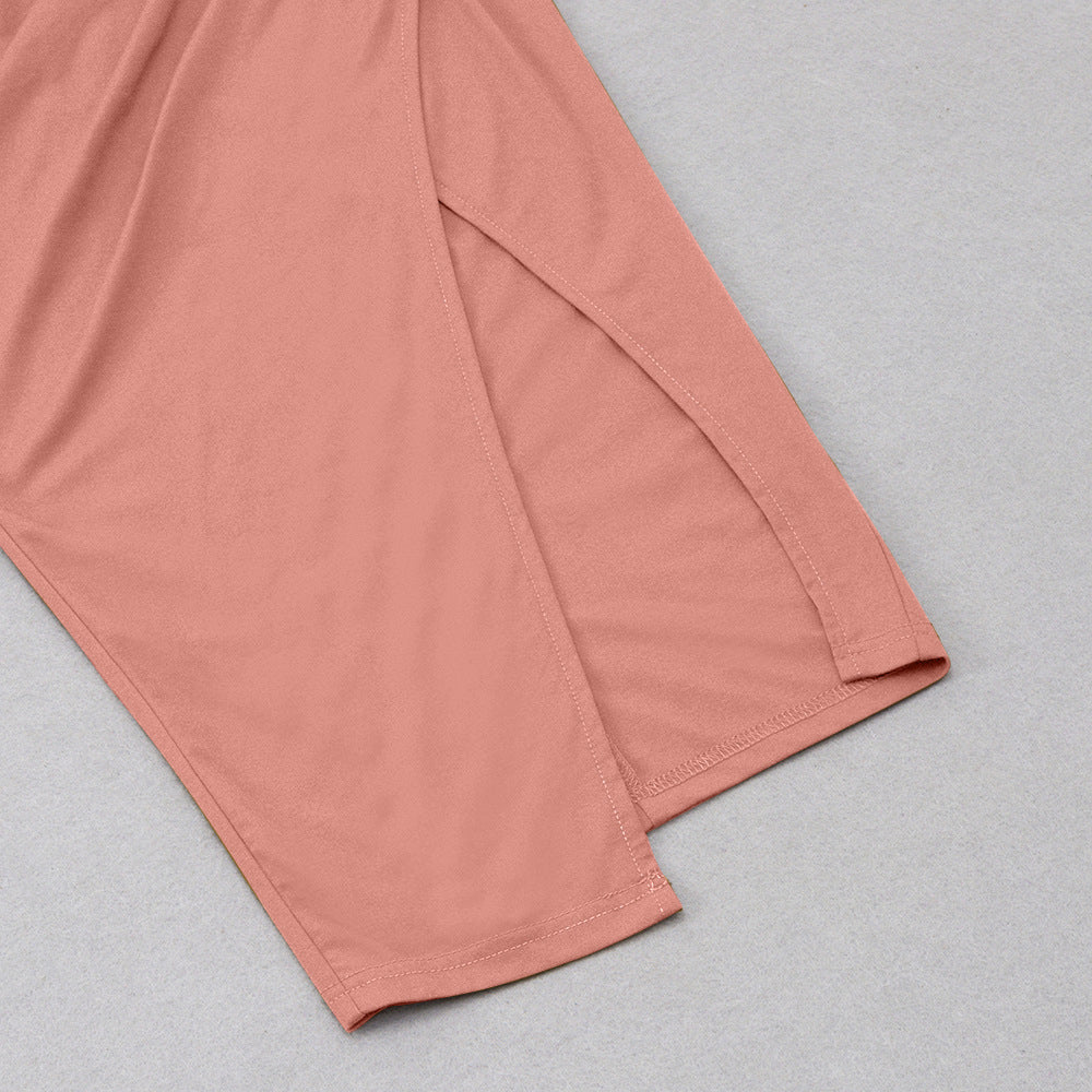 Halter Neck Ruffled Maxi Dress | Slim Fit Dress | noémi