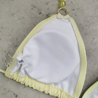 Three Point Low Waist Bikini Set in Solid Color with Back Tie Design for Women | noémi