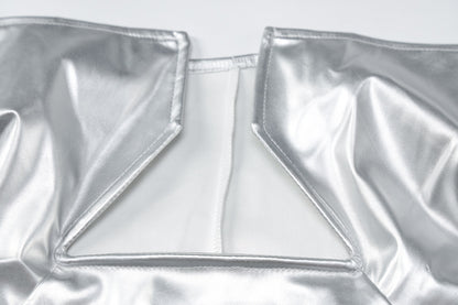 Womens Faux Leather Off Shoulder Low Cut Dress | Sleeveless Backless | noémi