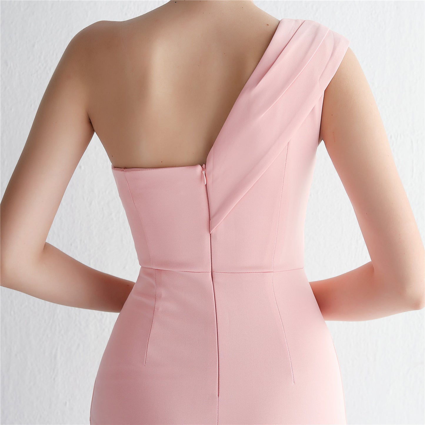 Satin One Shoulder Fishtail Gown | Slim Fit Dress | noémi