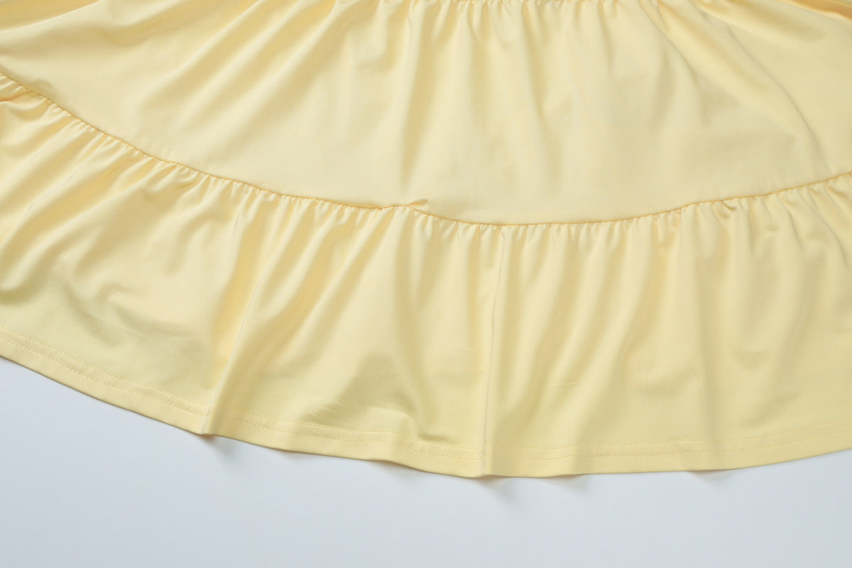 Womens One Shoulder Pleated Maxi Dress with Cutout Back and Multi Layer Design | noémi