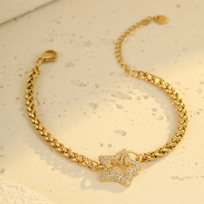 Womens Star & Chain Bracelet | Stainless Steel | noémi