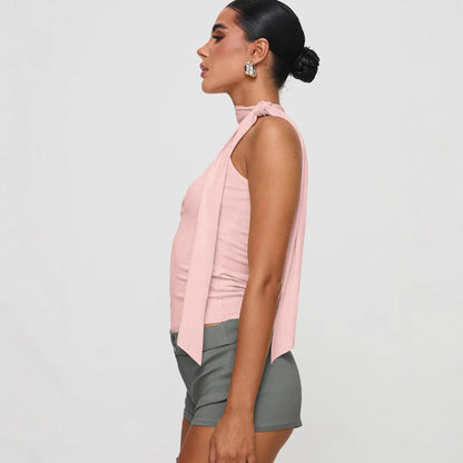 Sleeveless Crop Top for Women | Backless Halter Neck | Tight Bandage Style T Shirt | noémi