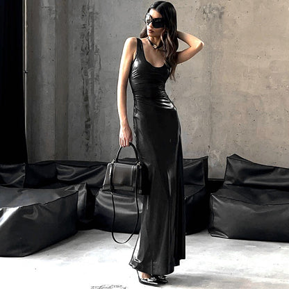 Women Vest Dress | U Collar Side Slit | noémi