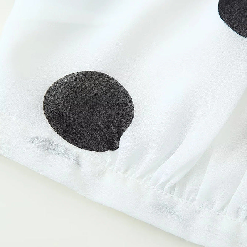 Polka Dot Summer Set | Halter Crop Top with High Waist Flounced Skirt | noémi