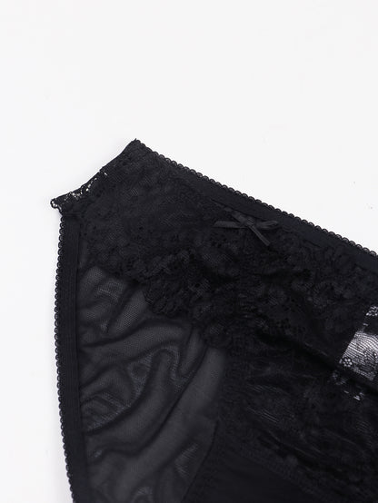 Ultra Thin Lace Mesh Cutout Briefs with Cotton Lining and Low Waist Fit | noémi