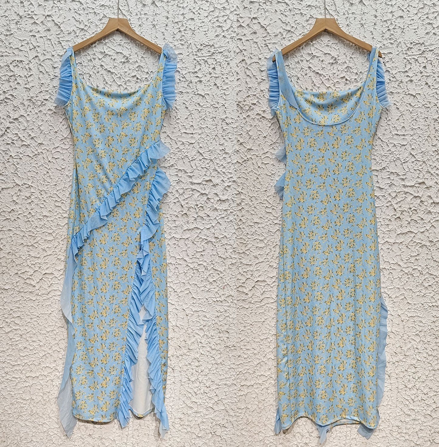 Strap Wooden Ear Dress | Split Print Sundress | noémi