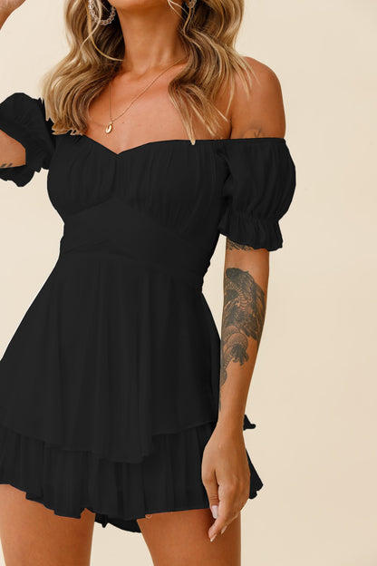 Off Shoulder Ruffle Sleeve Romper | OnePiece | noémi