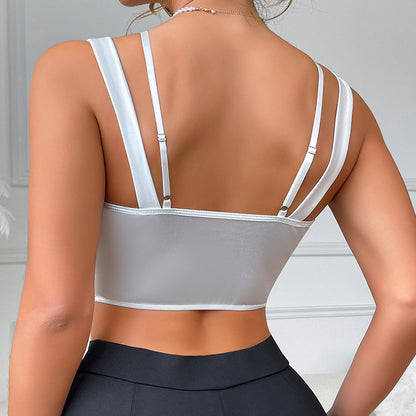 Lace Mesh Camisole Vest with Double Shoulder Straps and Sheer Design | noémi